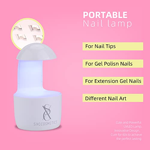 SXC Cosmetics G-45 Pink Gel Nail Polish Kit with XXL Nail Tips and Glue Gel N...