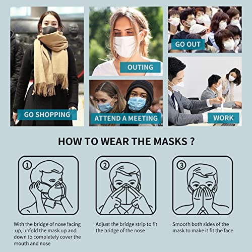10/50/100 PCS KF_94_Másk for Adult Face_Mẵsk 3D Design 4 Layer Non-Woven KF_9...