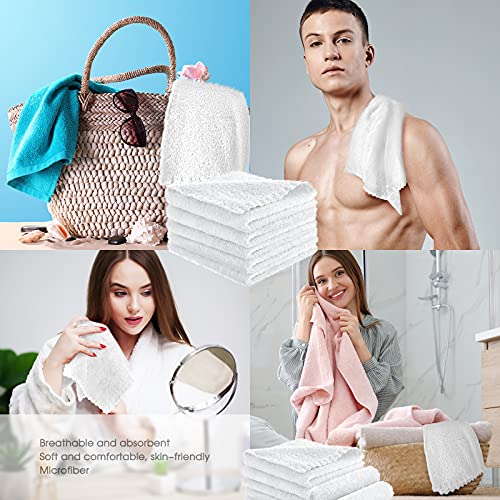 12 Pieces Face Wash Cloth Makeup Remover Cloths Microfiber Facial Washcloths ...