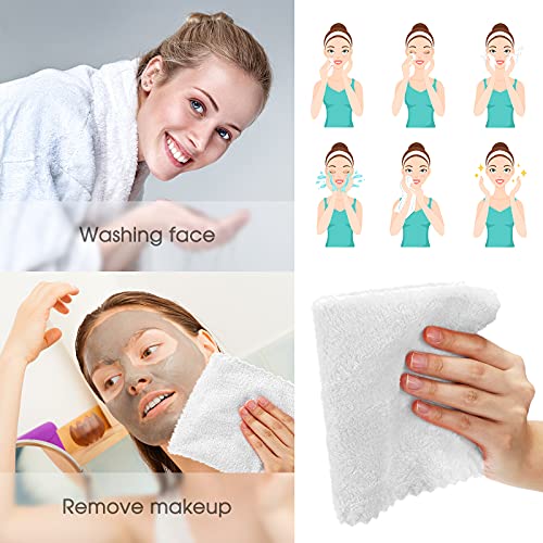 12 Pieces Face Wash Cloth Makeup Remover Cloths Microfiber Facial Washcloths ...