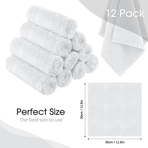 12 Pieces Face Wash Cloth Makeup Remover Cloths Microfiber Facial Washcloths ...