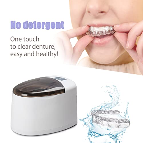 Portable Ultrasonic Cleaner Denture/Aligner/Retainer Cleaner for All Dental A...