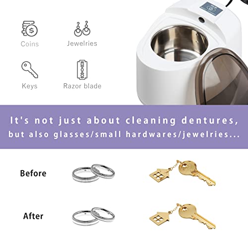 Portable Ultrasonic Cleaner Denture/Aligner/Retainer Cleaner for All Dental A...