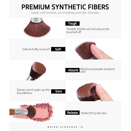 Syntus Makeup Brush Set, 11 Makeup Brushes & 4 Blender Sponges & 1 Brush Clea...