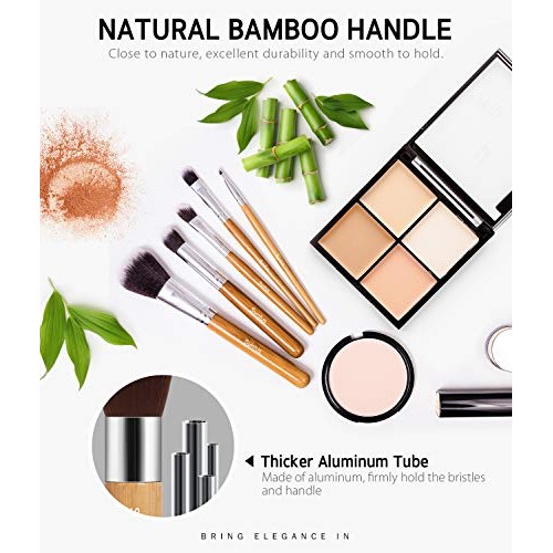 Syntus Makeup Brush Set, 11 Makeup Brushes & 4 Blender Sponges & 1 Brush Clea...