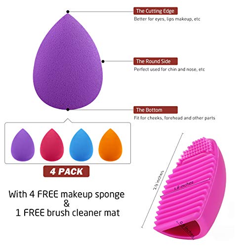 Syntus Makeup Brush Set 16 Makeup Brushes & 4 Blender Sponges & 1 Cleaning Pa...