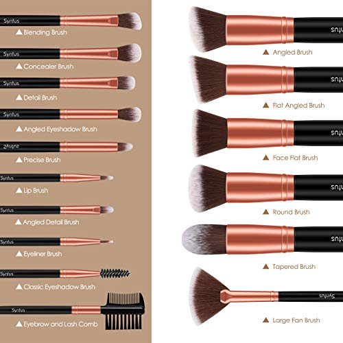 Syntus Makeup Brush Set, Premium Synthetic Foundation Powder Kabuki Blush Con...