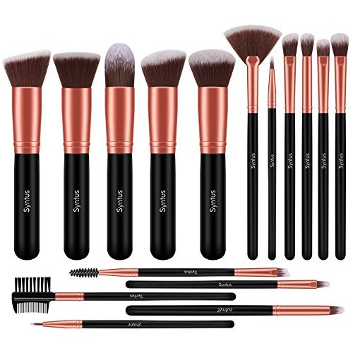 Syntus Makeup Brush Set, Premium Synthetic Foundation Powder Kabuki Blush Con...
