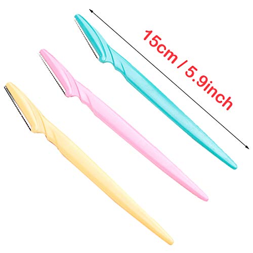 15 Pcs Eyebrow Razor Brushes Hair Remover Exfoliating Dermaplaning Tool Derma...