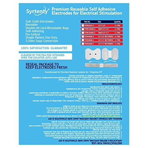 Syrtenty TENS Unit Replacement Pads - Pack of 4 Electrode Squares for Muscle ...