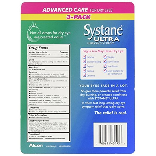 Systane Ultra Lubricant Eye Drops, 30 ml.