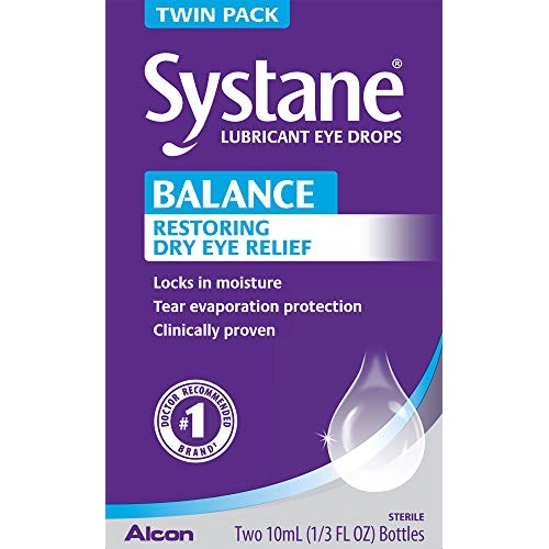 Systane Balance Lubricant Eye Drops, Restorative Formula, Twin pack, 0.33 Flu...
