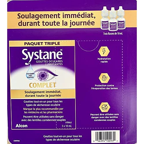 Systane Complete Lubricant Eye Drops, 3 x 10ml