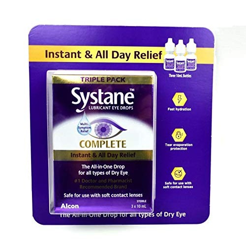 Systane Complete Lubricant Eye Drops, 3 x 10ml