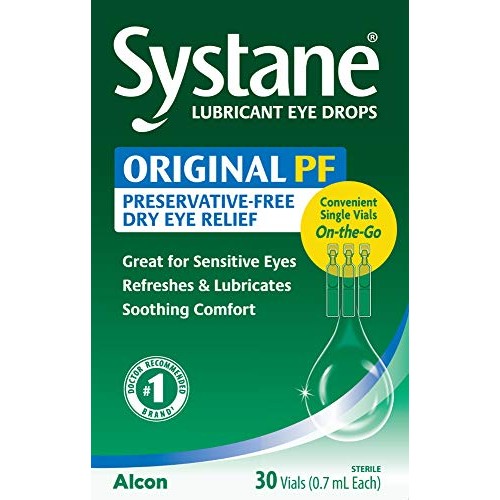 Systane Long Lasting Lubricant Eye Drops Vials Eye Drops, 30 Count, 0.7 ml (P...