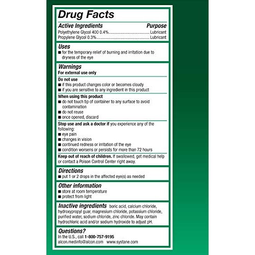 Systane Long Lasting Lubricant Eye Drops Vials Eye Drops, 30 Count, 0.7 ml (P...