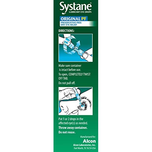 Systane Long Lasting Lubricant Eye Drops Vials Eye Drops, 30 Count, 0.7 ml (P...