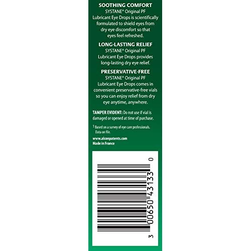 Systane Long Lasting Lubricant Eye Drops Vials Eye Drops, 30 Count, 0.7 ml (P...