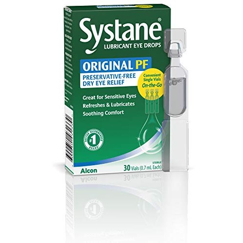Systane Long Lasting Lubricant Eye Drops Vials Eye Drops, 30 Count, 0.7 ml (P...