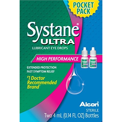 Systane Ultra Eye Drops Lubricant High Performance,Two 4ml bottles, 0.14 Fl. ...