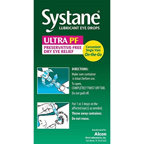 Systane Ultra Lubricant Eye Drops, 60 Count (Pack of 1), Packaging may vary