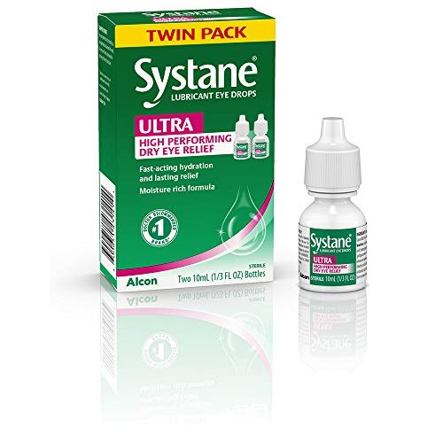 Systane Ultra Lubricant Eye Drops, Twin Pack, 10-mL Each,packaging may vary