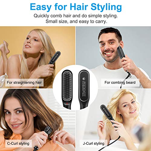 SZMDLX beard straightener, electric hair straightening comb, 2 in 1 multi-fun...
