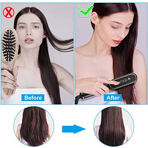 SZMDLX beard straightener, electric hair straightening comb, 2 in 1 multi-fun...