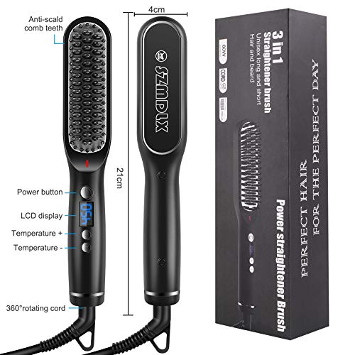 SZMDLX beard straightener, electric hair straightening comb, 2 in 1 multi-fun...