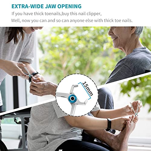 SZQHT 15mm Wide Jaw Opening Nail Clippers for Thick Nails,Finger Nail Clipper...