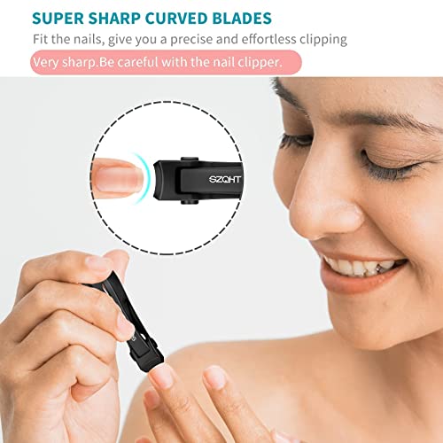 SZQHT Ultra Wide Jaw Opening Nail Clippers Set Toenail Clippers for Thick Nai...