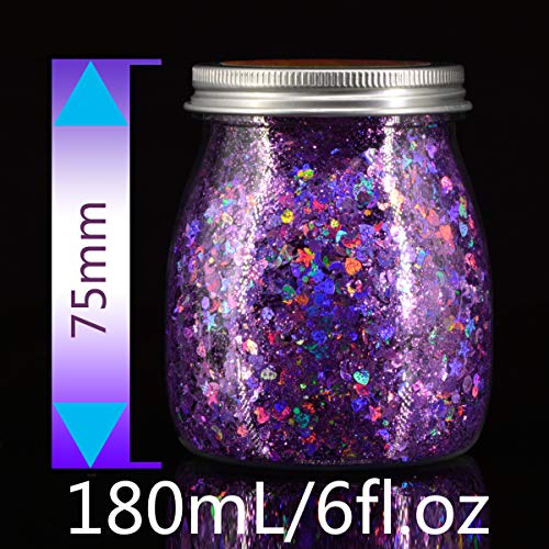 Festival Body Glitter – Holo-Chunky-Hair-Face-Glitter-Rave-Makeup, Mermaid Un...