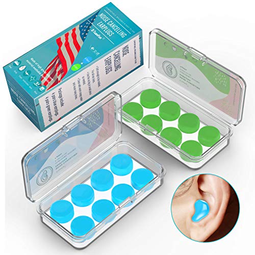 [Latest 2022] Ear Plugs for Sleeping Swimming, 8 Pair Reusable Silicone Molda...