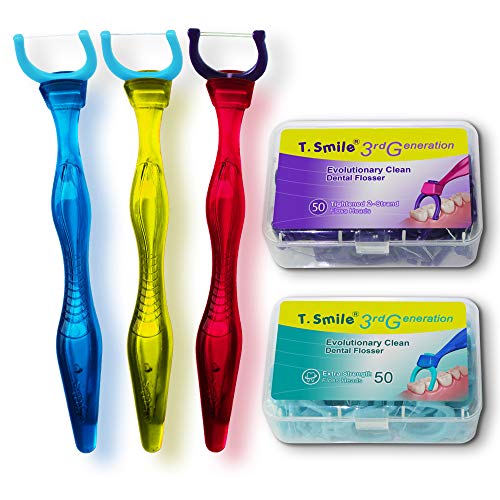T.Smile Evolutionary Clean Dental Flossers, Kit of Handle(s) Plus Refillable ...
