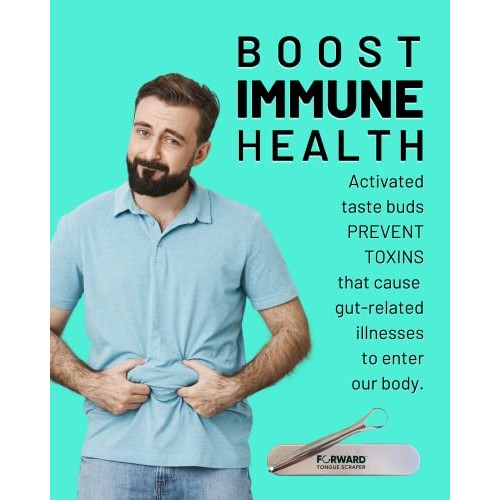 Medical grade stainless steel metal tongue scraper cleaner with ergonomic han...