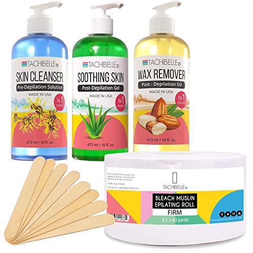 Tachibelle Waxing Kit Wax Remover Oil Enriched with Almond Oil, Soothing Skin...