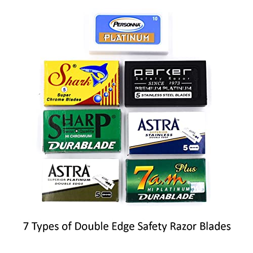 Double Edge Safety Razor Blade Variety Sampler Pack, 105 Blades Compatible wi...