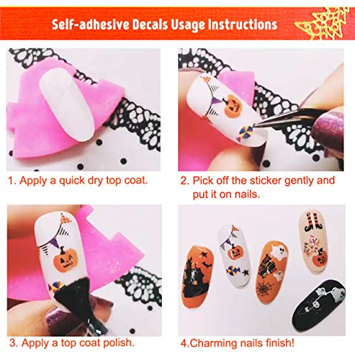 TailaiMei Summer Nail Decals Stickers, 1500+ Pcs Self-Adhesive Tips DIY Nail ...