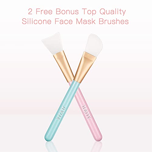 TEATTY Makeup Brushes 18 PCs Makeup Brush Set 2 PCS Silicone Face Mask Brush&...