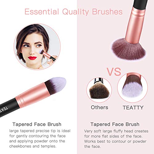 TEATTY Makeup Brushes 18 PCs Makeup Brush Set 2 PCS Silicone Face Mask Brush&...