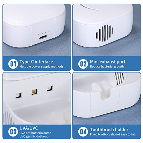 TAISHAN UV Sanitizer Toothbrush Case，Rechargeable Portable Mini Toothbrush H...