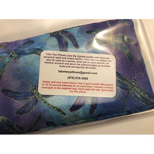 (Take Two Pillows) One Flax Seed Eye Pillow with Lavender Buds and Matching S...