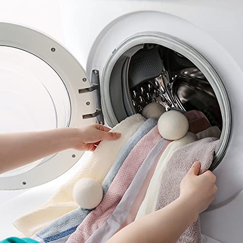 TALEVT Wool Dryer Balls 6 Pack*2.76in,Dryer Balls Laundry Reusable to Acceler...