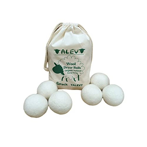 TALEVT Wool Dryer Balls 6 Pack*2.76in,Dryer Balls Laundry Reusable to Acceler...