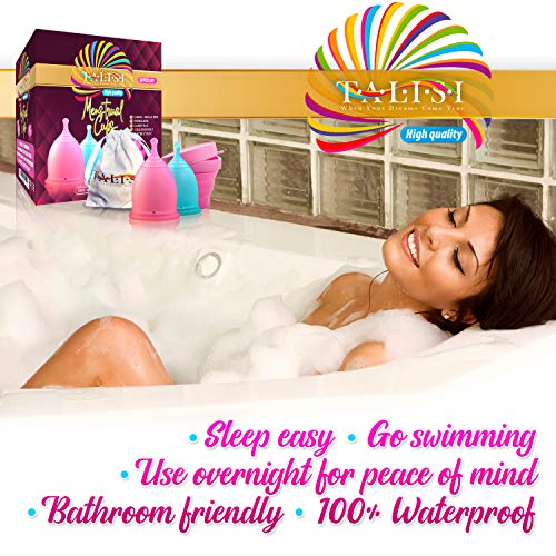 Talisi Menstrual Cups Set of 2 with Collapsible Silicone Foldable Sterilizing...