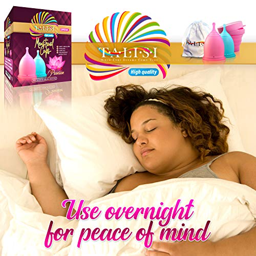 Talisi Menstrual Cups Set of 2 with Collapsible Silicone Foldable Sterilizing...