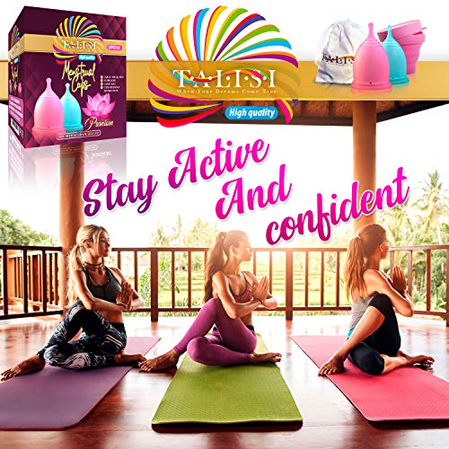 Talisi Menstrual Cups Set of 2 with Collapsible Silicone Foldable Sterilizing...