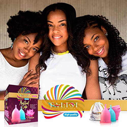 Talisi Menstrual Cups Set of 2 with Collapsible Silicone Foldable Sterilizing...