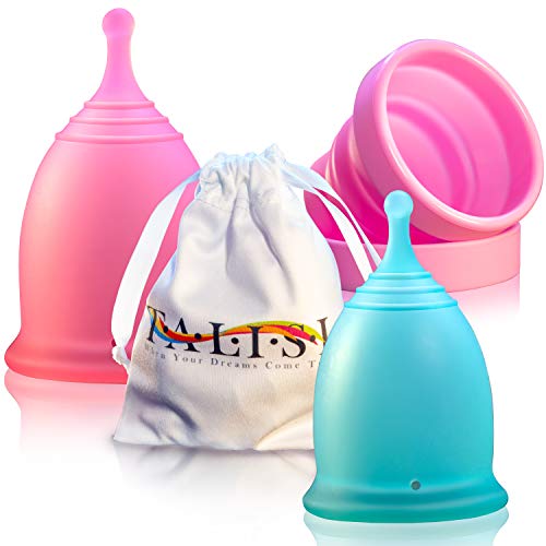 Talisi Menstrual Cups Set of 2 with Collapsible Silicone Foldable Sterilizing...