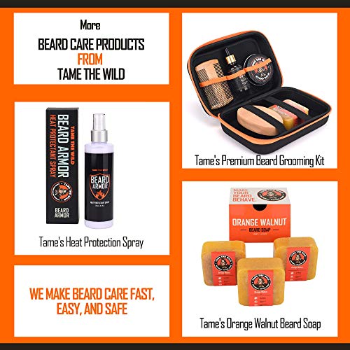 TAME THE WILD Elite Beard Straightener Brush Kit-ION Technology-Portable Anti...